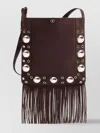 Valentino Suede Fringes Studs Shoulder Bag