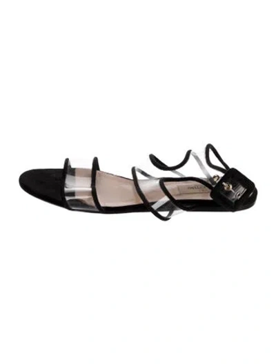Pre-owned Valentino Garavani Suede Gladiator Sandals In Black
