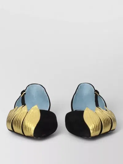 Valentino Garavani Suede Leather Flat Sandals In Black