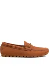 Valentino Loafers With Round Toe And Rubber Sole In Brown