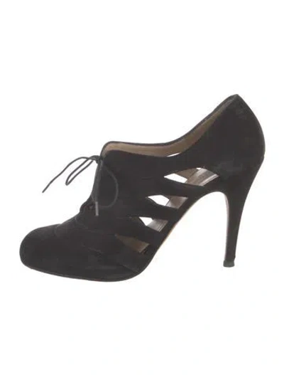 Pre-owned Valentino Garavani Suede Mules In Black