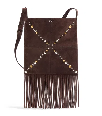 Valentino Garavani Suede Nellcote Cross-body Bag In Brown