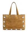 Valentino Garavani Garavani Nellcôte Suede Shopping Bag Woman Havana Beige Uni In Brown