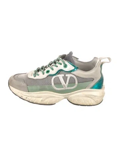 Pre-owned Valentino Garavani Suede Printed Sneakers In Multi
