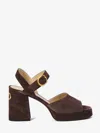 Valentino Fawcette Suede Platform Sandals With 100mm Heel In Brown