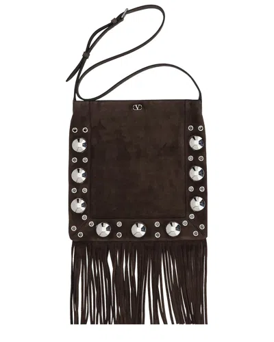 Valentino Garavani Valentino Suede Shoulder Bag In Brown