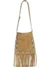 Valentino Suede Shoulder Bag In Brown