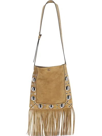 Valentino Garavani Suede Shoulder Bag In Brown