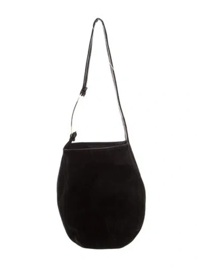 Pre-owned Valentino Garavani Suede Shoulder Bag Vintage In Black