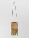 Valentino Nellcote Fringe Studded Suede Crossbody Bag In Brown