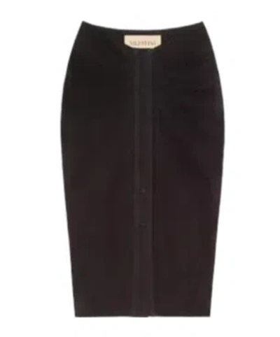 Valentino Suede Skirt In Black