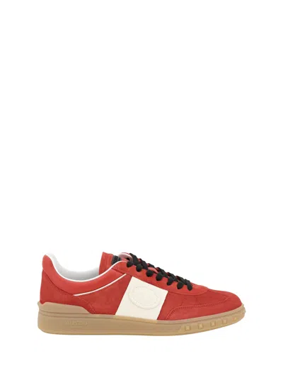 Valentino Garavani Suede Sneakers In Orange