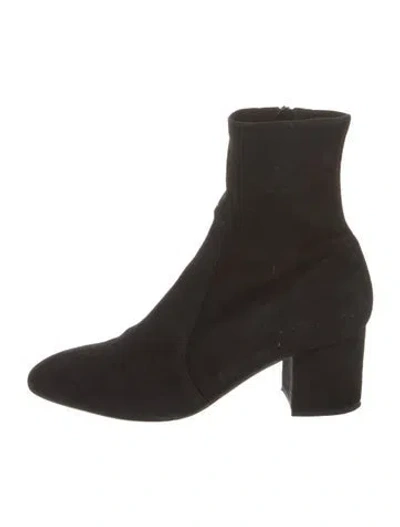 Pre-owned Valentino Garavani Suede Sock Boots In Black