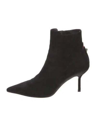 Pre-owned Valentino Garavani Suede Sock Boots In Black