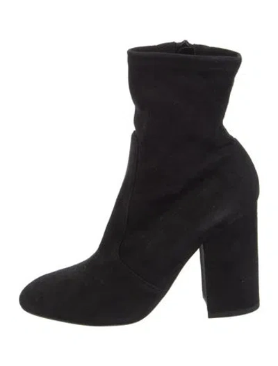Pre-owned Valentino Garavani Suede Sock Boots In Black