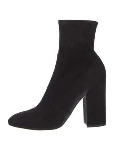 Pre-owned Valentino Garavani Suede Sock Boots In Black