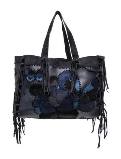 Pre-owned Valentino Garavani Suede Tote In Blue
