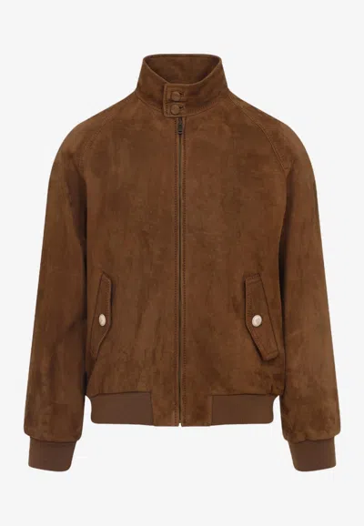 VALENTINO SUEDE ZIP-UP JACKET