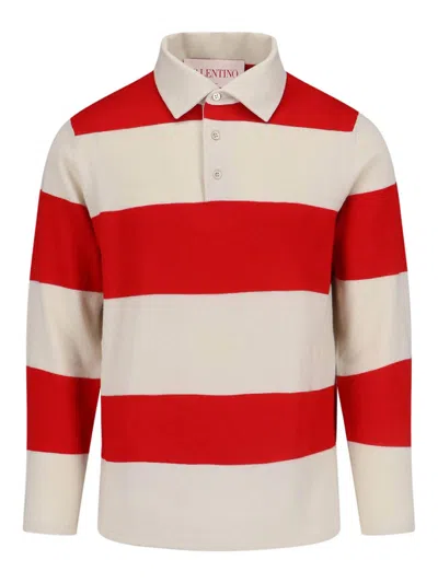 Valentino Striped Pole In Jersey In White
