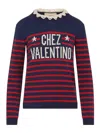 Valentino Knitwear Sweater Asymmetric Neck Design In Red