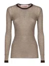 Valentino Striped Jersey In Brown