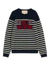 Valentino Garavani Crewneck Sweater With Bold Jacquard Motif In Black