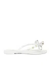 Valentino Garavani Knotted Rockstud Flip Flops In White