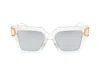Valentino Transparent I Squared Frame Sunglasses In White