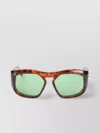 Valentino Sunglasses With Tortoiseshell Frame And Green Lenses In Brown