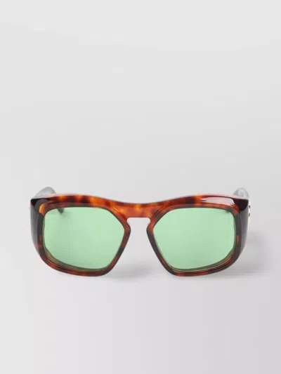 Valentino Sunglasses Acetate Rectangular Frame In Brown