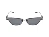 Valentino V-logo Titanium Cat-eye Sunglasses In Black