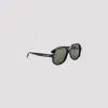 Valentino Vintage Black Acetate Sunglasses With Gold-tone Detail In Blk Gld