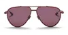 Valentino V-stud Titanium Aviator Sunglasses In Burgundy