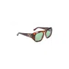 Valentino Sunglasses With Tortoiseshell Frame And Green Lenses