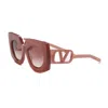 Valentino V-soul Acetate Butterfly Sunglasses In Brown