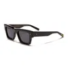 Valentino Sunglasses Square Full Rim, Shiny Black Frame And Grey Lens Vls-106a In Brown