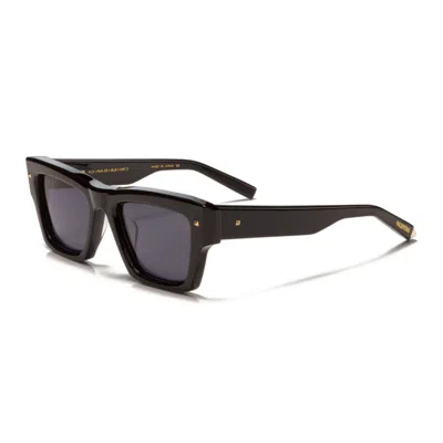Valentino Sunglasses Square Full Rim, Shiny Black Frame And Grey Lens Vls-106a In Brown