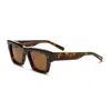 Valentino Sunglasses Square Full Rim, Shiny Black Frame And Grey Lens Vls-106a In Brown