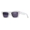 Valentino Sunglasses Square Full Rim, Shiny Black Frame And Grey Lens Vls-106a In White