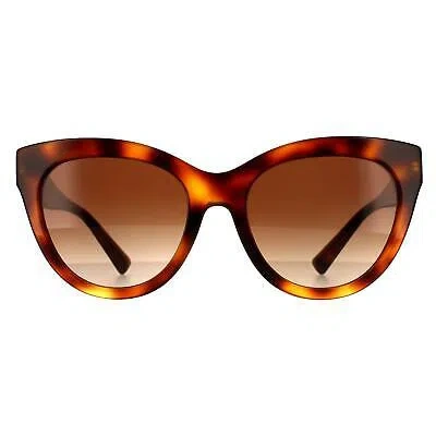 Pre-owned Valentino Garavani Valentino Sunglasses Va4089 501113 Light Havana Brown Gradient
