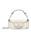 Valentino Super Mini Loc1 Shoulder Bag In Light Ivory White