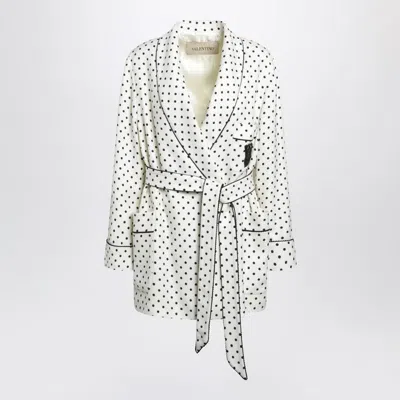 Valentino Supergrain Jacket With Plusdepois Print In Green
