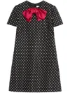 Valentino Polka Dot Mini Dress With Bow In Black