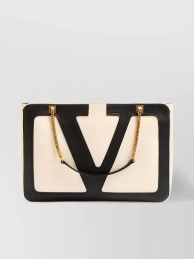 Valentino Garavani Superstar Medium Tote With Chain Strap Detail