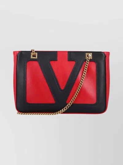 Valentino Garavani Superstar Shoulder Bag Chain Strap In Red/black