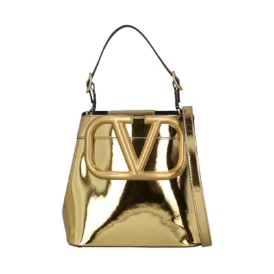 Pre-owned Valentino Garavani Valentino Supervee Logo Tote Bag - '20s In Brown
