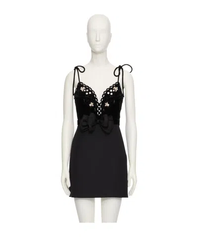 Valentino Suspender Dress In Black