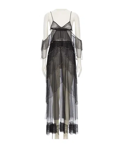 Valentino Suspender Dress In Black
