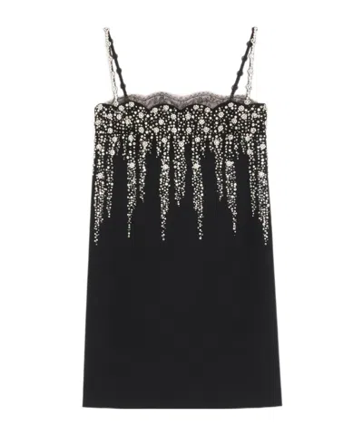 Valentino Suspender Dress In Black