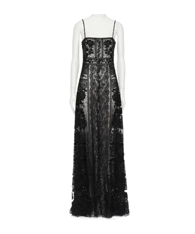 Valentino Suspender Dress In Black
